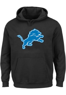 Detroit Lions Mens Black Primary Logo Big and Tall Hooded Sweatshirt