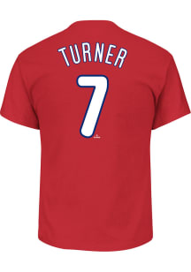 Trea Turner Philadelphia Phillies Mens Name and Number Big and Tall Player Tee - Red