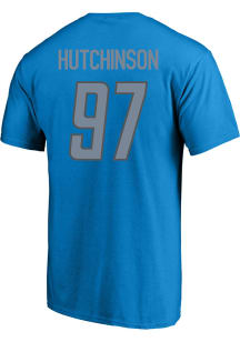 Aidan Hutchinson Detroit Lions Mens Name and Number Big and Tall Player Tee - Blue