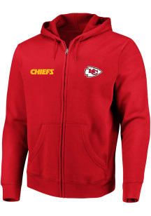 Kansas City Chiefs Mens Red Wordmark Big and Tall Zip Sweatshirt