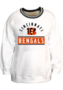 Cincinnati Bengals Womens White Contrast Crew Sweatshirt