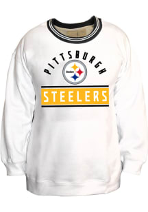 Pittsburgh Steelers Womens White Contrast Crew Sweatshirt