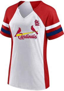 St Louis Cardinals Womens White Contrast T-Shirt