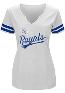 Kansas City Royals Womens White Contrast Short Sleeve T-Shirt