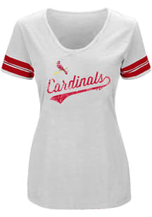 St Louis Cardinals Womens White Contrast Short Sleeve T-Shirt