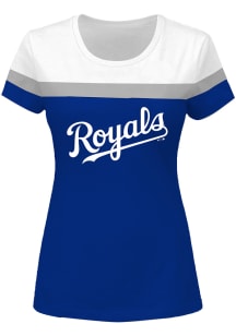 Kansas City Royals Womens Blue Split Short Sleeve T-Shirt