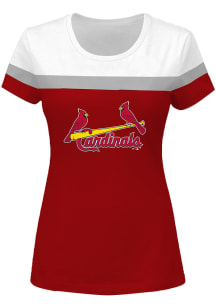 St Louis Cardinals Womens Red Split Short Sleeve T-Shirt