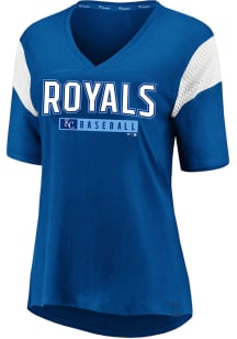 Kansas City Royals Womens Blue Mesh Short Sleeve T-Shirt