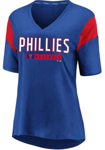 Philadelphia Phillies Womens Blue Mesh Short Sleeve T-Shirt