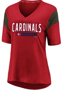 St Louis Cardinals Womens Red Mesh Short Sleeve T-Shirt