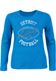 Detroit Lions Womens Blue Fleece LS Tee