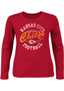 Kansas City Chiefs Womens Red Fleece LS Tee