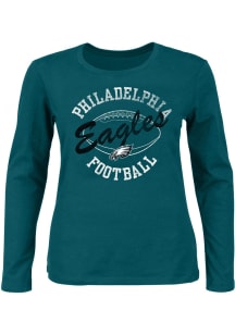 Philadelphia Eagles Womens Black Fleece LS Tee