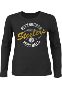 Pittsburgh Steelers Womens Black Fleece LS Tee