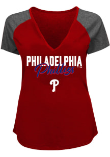 JT Realmuto Philadelphia Phillies Womens Red Raglan Player T-Shirt