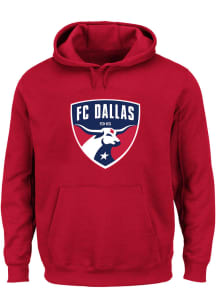 FC Dallas Mens Red LOGO Big and Tall Hooded Sweatshirt