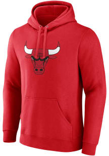 Chicago Bulls Mens Red LOGO Big and Tall Hooded Sweatshirt