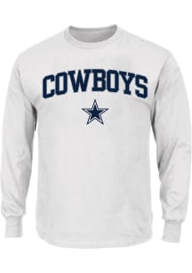 Dallas Cowboys Mens White ARCH LOGO Big and Tall Long Sleeve T-Shirt