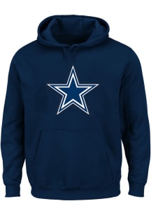Dallas Cowboys Mens Navy Blue LOGO Big and Tall Hooded Sweatshirt