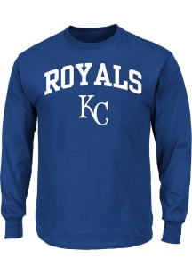 Kansas City Royals Mens Blue ARCH LOGO Big and Tall Long Sleeve T-Shirt