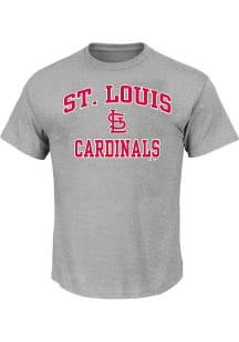 St Louis Cardinals Mens Grey HEART Big and Tall T-Shirt