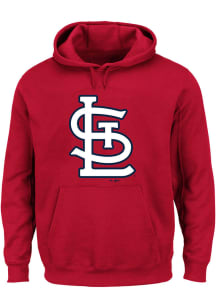 St Louis Cardinals Mens Red LOGO Big and Tall Hooded Sweatshirt