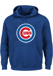 Chicago Cubs Mens Blue LOGO Big and Tall Hooded Sweatshirt