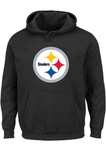 Pittsburgh Steelers Mens Black LOGO Big and Tall Hooded Sweatshirt