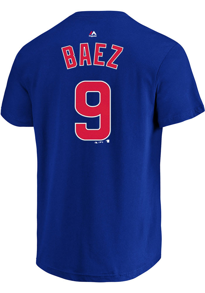 Javier Baez Chicago Cubs Boys Name and Number Short Sleeve T-Shirt - Blue