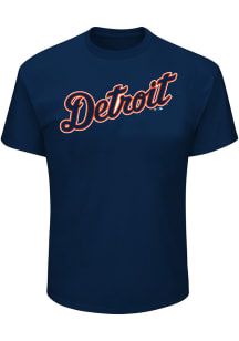 Detroit Tigers Mens Navy Blue Pigment Big and Tall T-Shirt