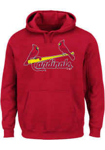 St Louis Cardinals Mens Red Pigment Big and Tall Hooded Sweatshirt
