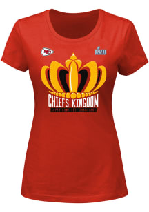 Kansas City Chiefs Womens Red 2022 Super Bowl Champs HT Last Standing Short Sleeve T-Shirt
