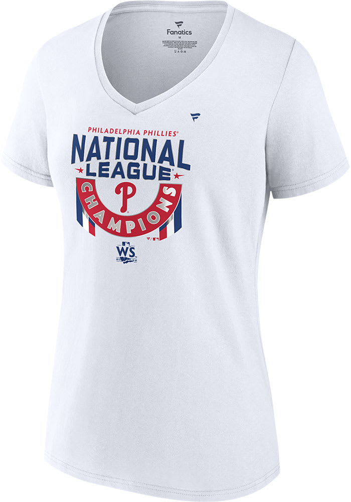 Fanatics Branded Philadelphia Phillies Women's White 2022 nlcs Champs Locker Room Short Sleeve T-Shirt, White, 100% Cotton, Size 1X, Rally House