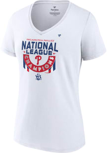 Philadelphia Phillies Womens White 2022 NLCS Champs Locker Room Short Sleeve T-Shirt
