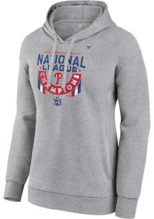 Philadelphia Phillies Womens Grey 2022 NLCS Champs Locker Room Hooded Sweatshirt