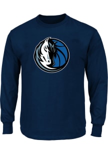 Dallas Mavericks Mens Navy Blue Logo Big and Tall Long Sleeve T-Shirt