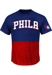 Philadelphia 76ers Mens Blue Split Big and Tall T-Shirt