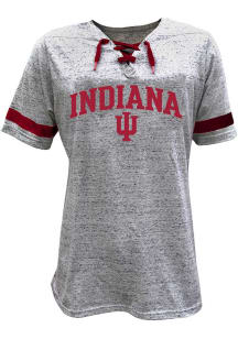 Indiana Hoosiers Lace Up Short Sleeve T-Shirt - Grey