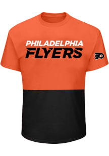 Philadelphia Flyers Mens Orange Split Big and Tall T-Shirt