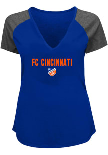 FC Cincinnati Womens Blue Raglan Short Sleeve T-Shirt