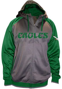 Philadelphia Eagles Mens Charcoal Retro Wordmark Big and Tall Zip Sweatshirt