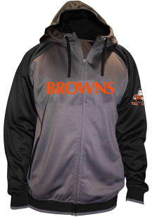 Cleveland Browns Mens Charcoal Retro Wordmark Big and Tall Zip Sweatshirt