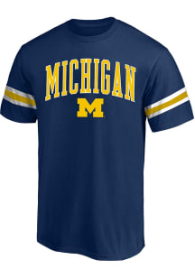 Michigan Wolverines Mens Navy Blue Arch Mascot Big and Tall T-Shirt