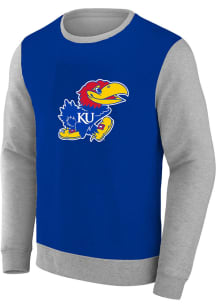 Kansas Jayhawks Womens Blue Colorblock+ Crew Sweatshirt