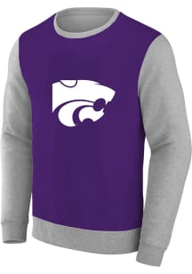 K-State Wildcats Womens Purple Colorblock+ Crew Sweatshirt