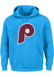 Philadelphia Phillies Mens Light Blue Pigment Big and Tall Hooded Sweatshirt