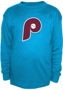 Philadelphia Phillies Mens Light Blue Thermal Crew Neck Big and Tall Long Sleeve T-Shirt