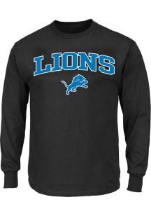 Detroit Lions Mens Black Team Name Big and Tall Long Sleeve T-Shirt
