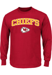 Kansas City Chiefs Mens Red Team Name Big and Tall Long Sleeve T-Shirt