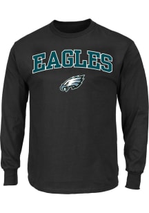 Philadelphia Eagles Mens Black Team Name Big and Tall Long Sleeve T-Shirt